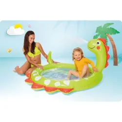 Dinosaur-shaped inflatable pool, great for kids' outdoor play