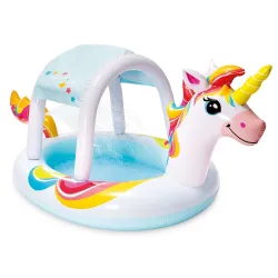 Inflatable Unicorn Baby Pool with Canopy 254 x 132 cm Intex 58435