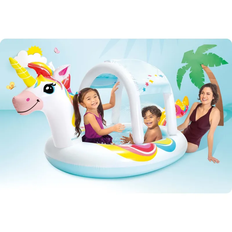 Unicorn baby pool, perfect for summer fun in the garden