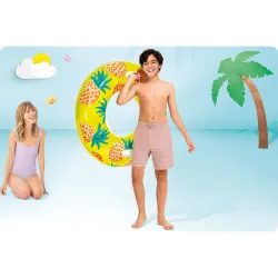 Colorful pineapple swimming ring 107 cm, great for water fun