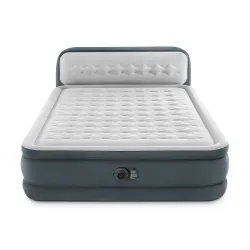 Inflatable airbed with built-in pump, perfect for the beach or pool