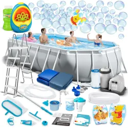Garden Frame Pool 503 x 274 x 122 cm 21in1 Intex 26796 + Bubble Machine FREE