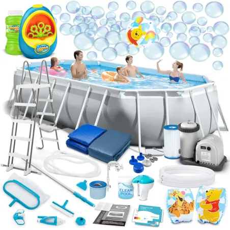 Frame pool 503 x 274 x 122 cm with free bubble machine