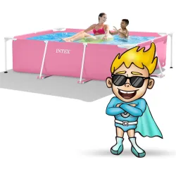 Blue frame garden pool, perfect for outdoor summer fun