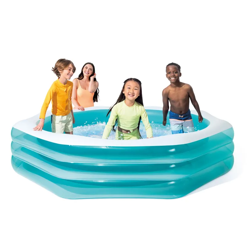 Made from durable PVC, this inflatable pool is great for kids and adults