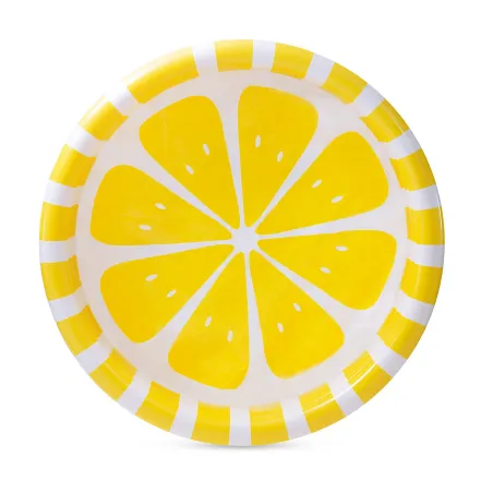 Inflatable lemon-shaped pool, perfect for summer water fun