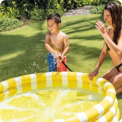 Durable PVC lemon inflatable pool, perfect for summer fun