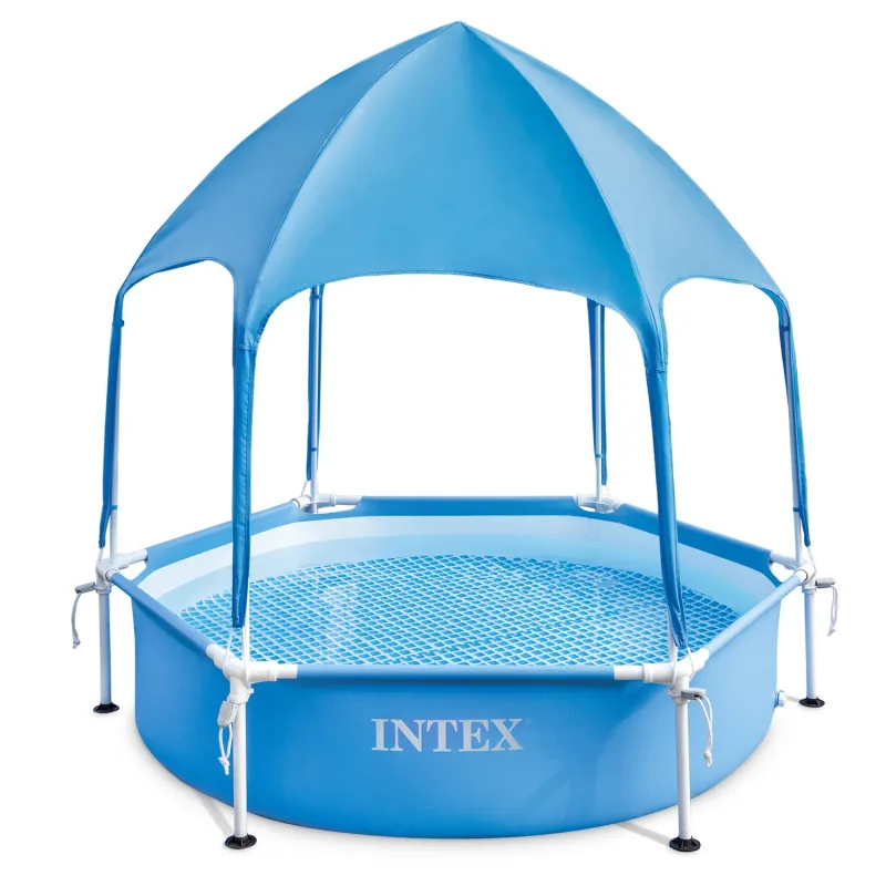 Kids frame pool with canopy 183 x 38 cm, durable PVC material