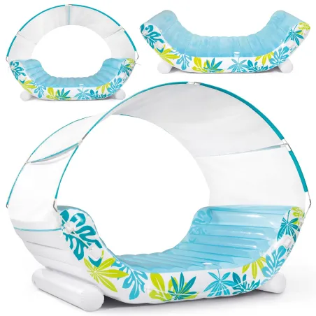 Inflatable island 224 x 150 cm made of durable material for water use