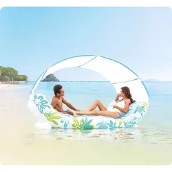 Inflatable island 224 x 150 cm perfect for garden or pool fun