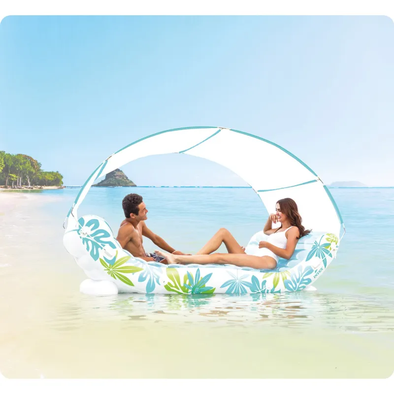 Inflatable island 224 x 150 cm perfect for garden or pool fun