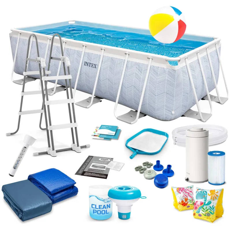400 x 200 x 100 cm frame pool set 18in1 for outdoor use