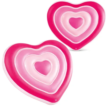 Inflatable heart-shaped beach airbed 155 x 135 cm, perfect for summer fun