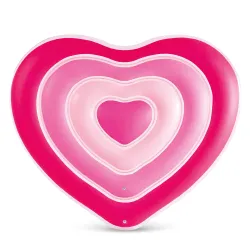 Large inflatable beach airbed in heart shape, colorful and comfortable