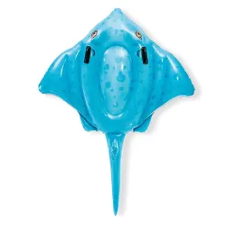 Blue inflatable stingray airbed perfect for relaxing on the water
