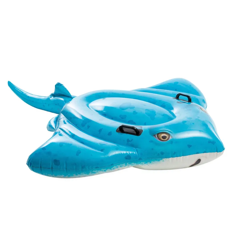 Inflatable stingray airbed with easy storage design