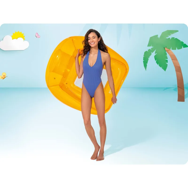 Stylish orange inflatable armchair mattress INTEX 56802 for outdoor lounging