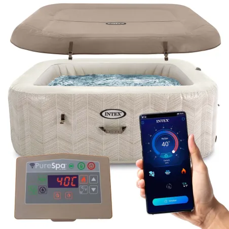 Inflatable SPA with hydromassage for 6 people, perfect for garden relaxation