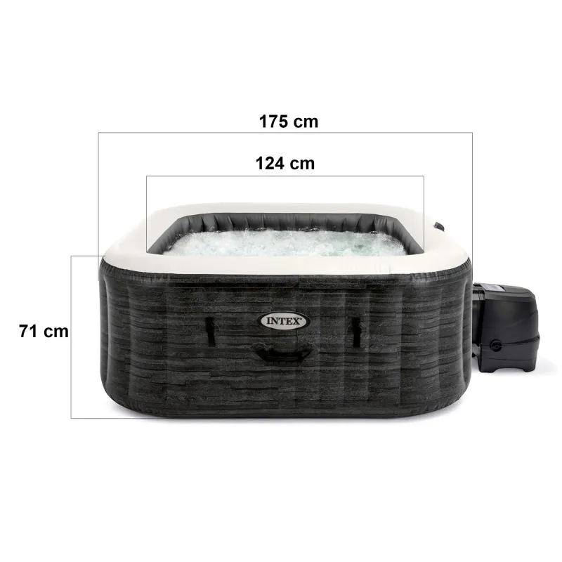 Inflatable SPA with hydromassage, durable materials and comfortable seating, perfect for gatherings