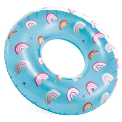 81 cm rainbow patterned swimming ring, suitable for kids and adults