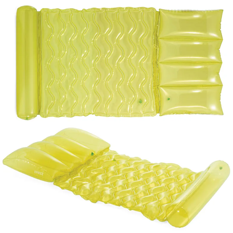 Lime green inflatable swimming mattress Intex 58725, perfect for summer relaxation