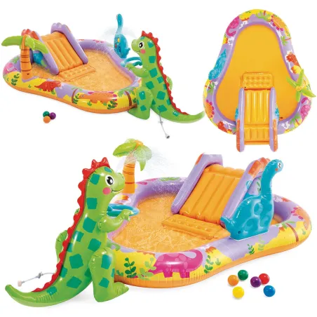 Inflatable Dinosaurs Playground Intex 56139 with colorful dinosaurs for water fun