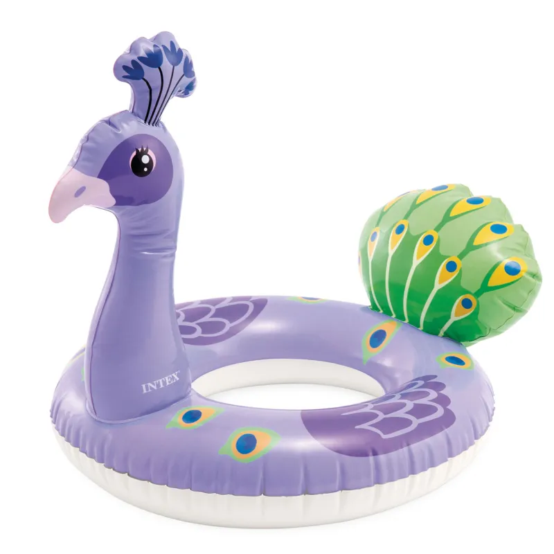 Peacock Swimming Ring INTEX 58221, perfect for poolside fun