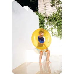 Stylish orange swimming ring, a great addition to the pool, swim rings