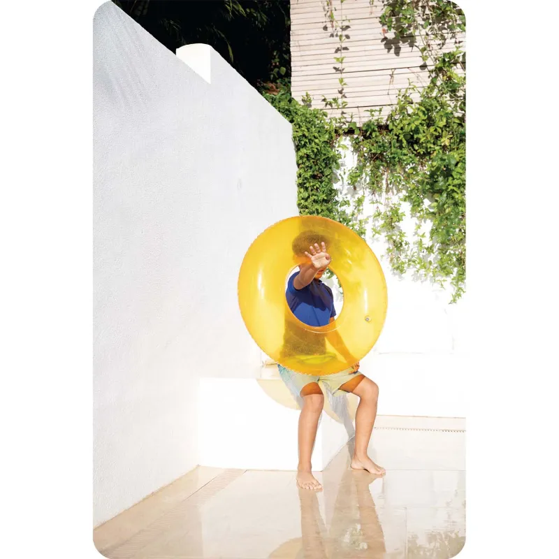 Stylish orange swimming ring, a great addition to the pool, swim rings