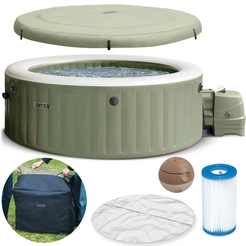 Inflatable SPA with hydromassage for 4 people, perfect for garden relaxation