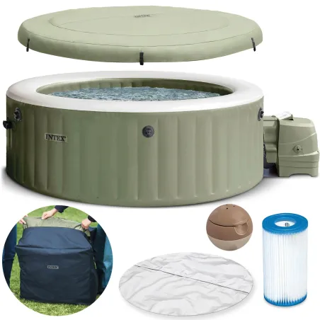 Inflatable SPA with hydromassage for 4 people, perfect for garden relaxation