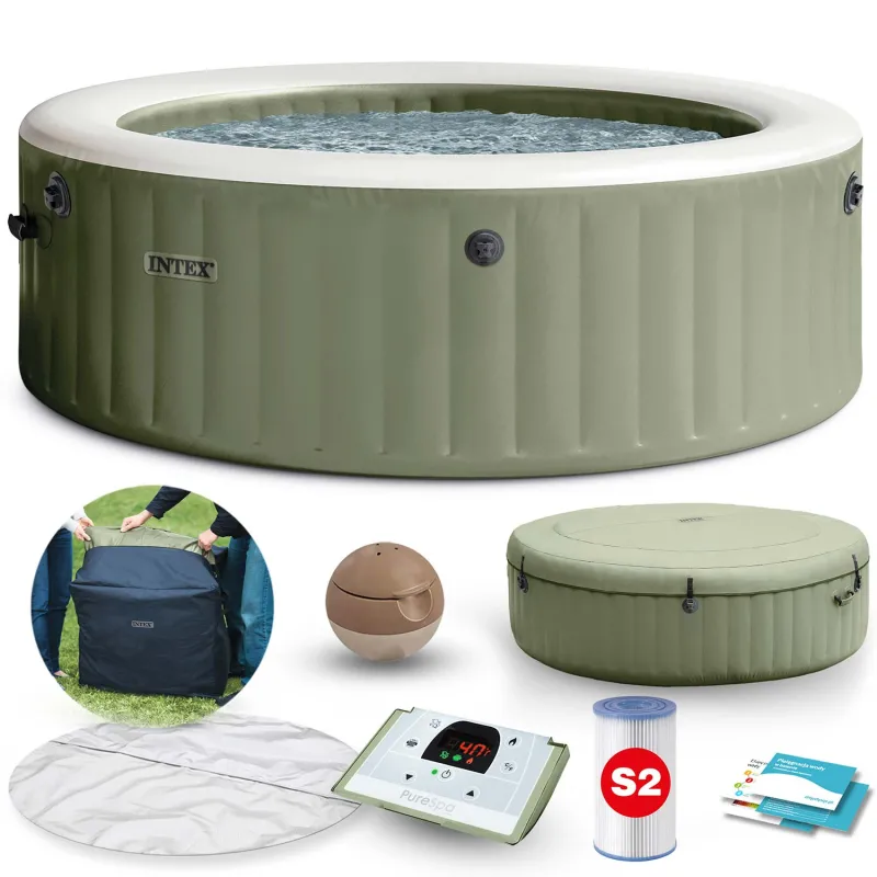 6-person inflatable SPA with hydromassage, perfect for outdoor relaxation