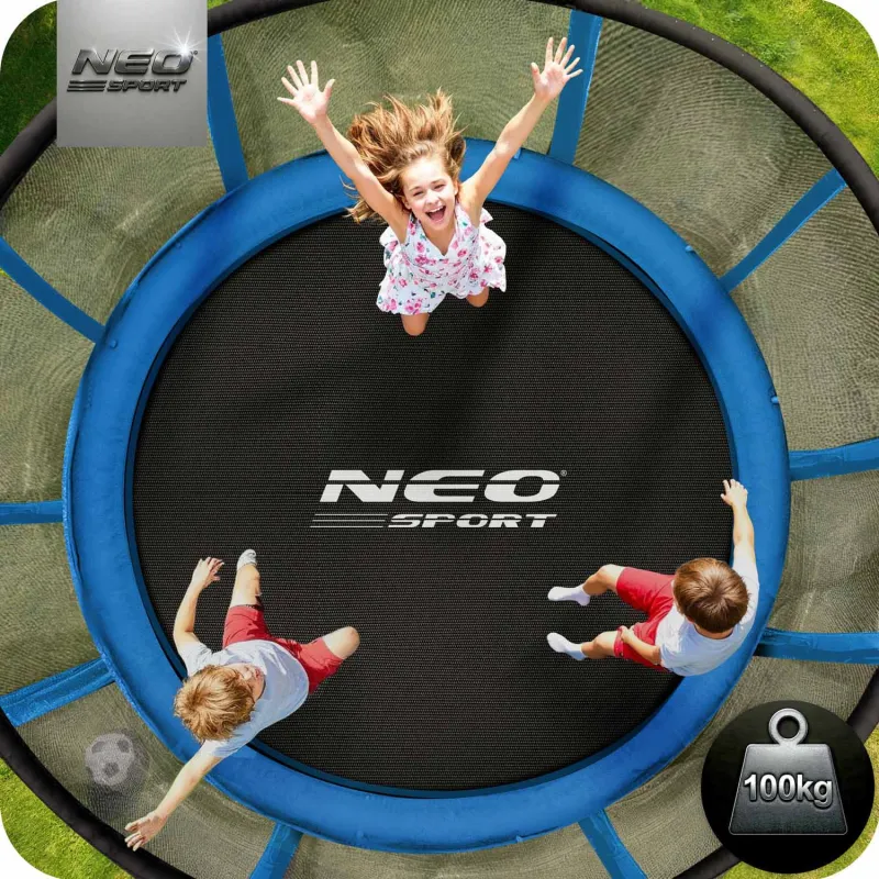 8ft garden trampoline with sturdy construction, safe for kids to play