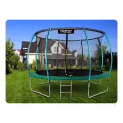 Vibrant colored garden trampoline 14ft, perfect for outdoor play and entertainment