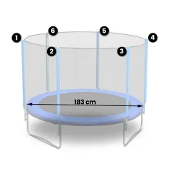 Outdoor trampoline net 183cm, perfect for outdoor use