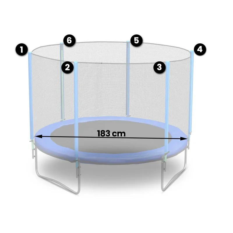 Outdoor trampoline net 183cm, perfect for outdoor use