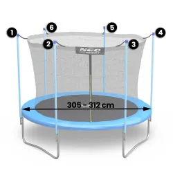 Inner net for 312cm trampoline, perfect for garden use, trampoline parts