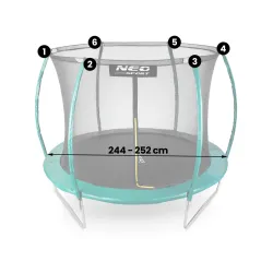 Inner net for 252 cm trampolines, perfect for outdoor use