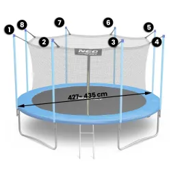 14ft trampoline net, stylish safety feature, trampoline accessories
