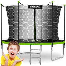Neo-Sport Garden Trampoline 8ft/252cm with Inner Net and Ladder
