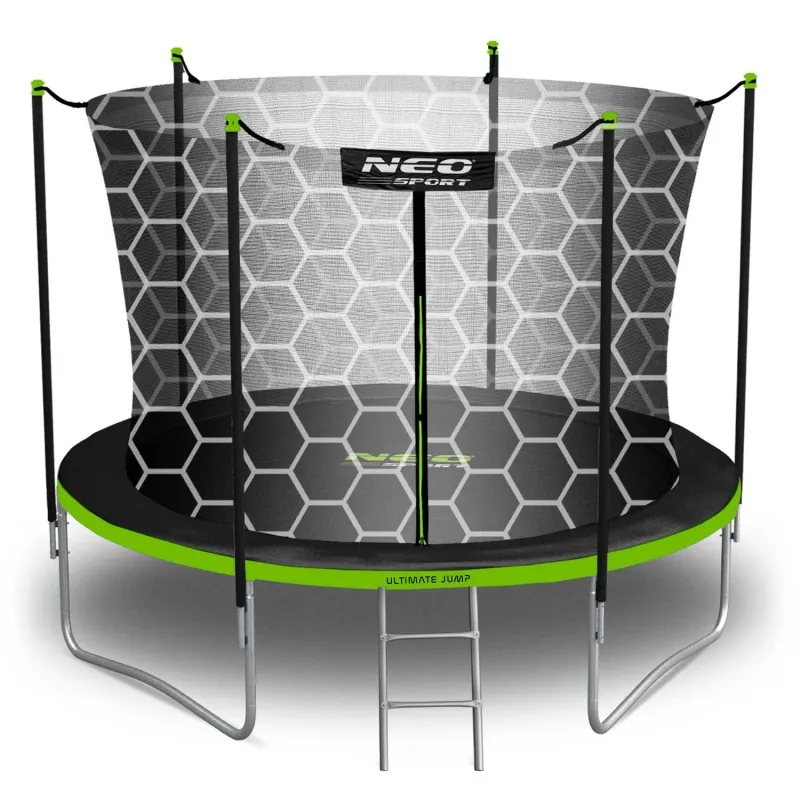 8ft trampoline made of strong steel, durable and safe for kids