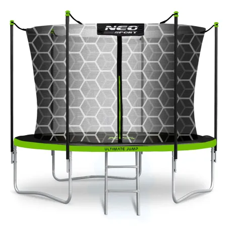10ft garden trampoline with safety net and ladder, perfect for outdoor fun