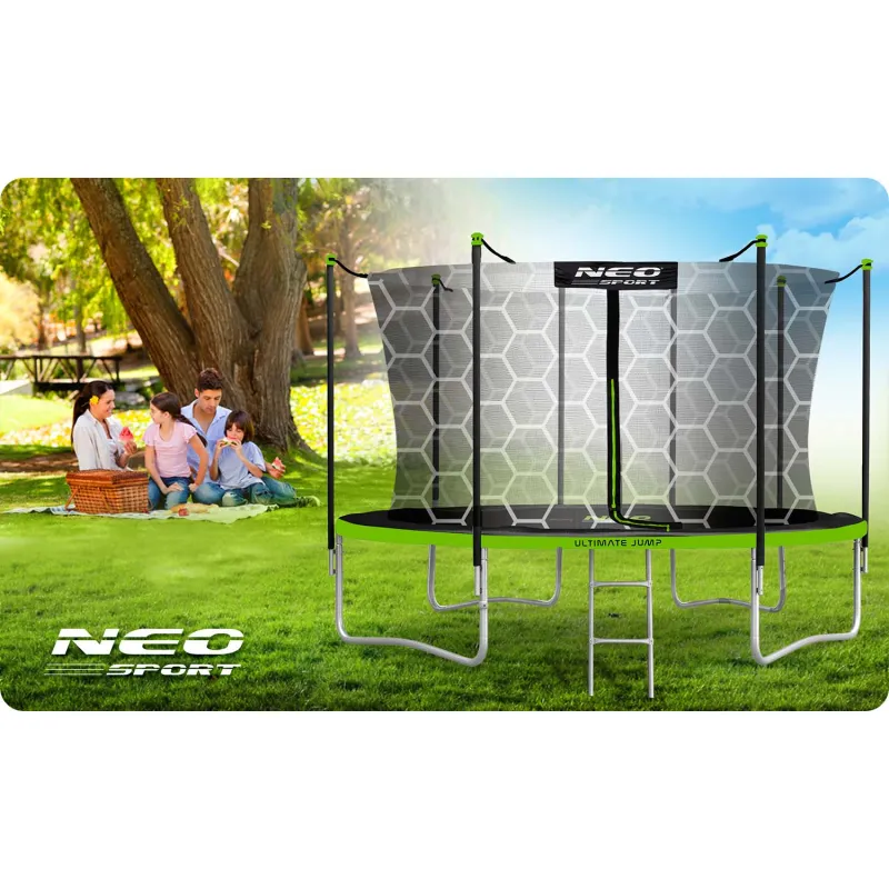 12ft garden trampoline with strong fabric, safe and durable