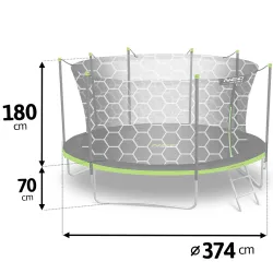 12ft garden trampoline, perfect for family gatherings outdoors