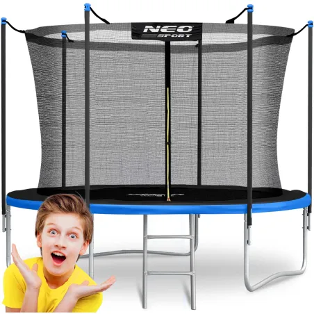Garden trampoline 6ft with inner safety net and ladder Neo-Sport, durable design
