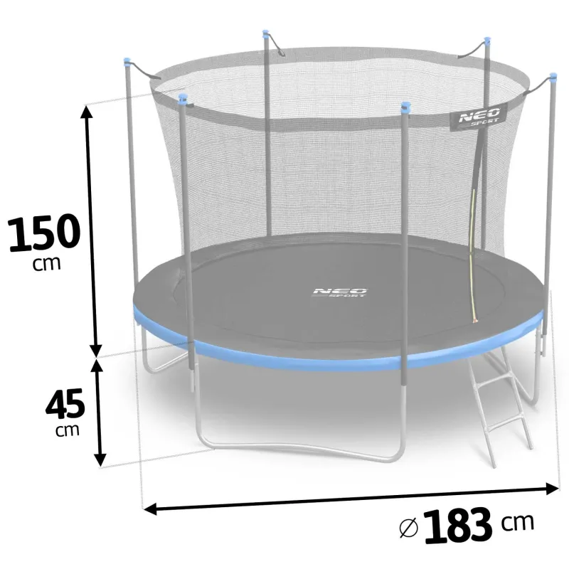 6ft garden trampoline, safe play for kids outdoors