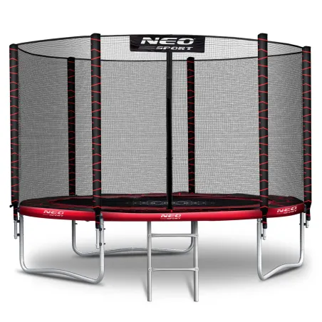 Garden trampoline 8ft with outer safety net and ladder for secure fun