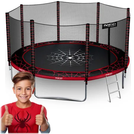 12ft garden trampoline with safety net and ladder for outdoor fun