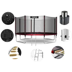 12ft garden trampoline with ladder, easy for children to use