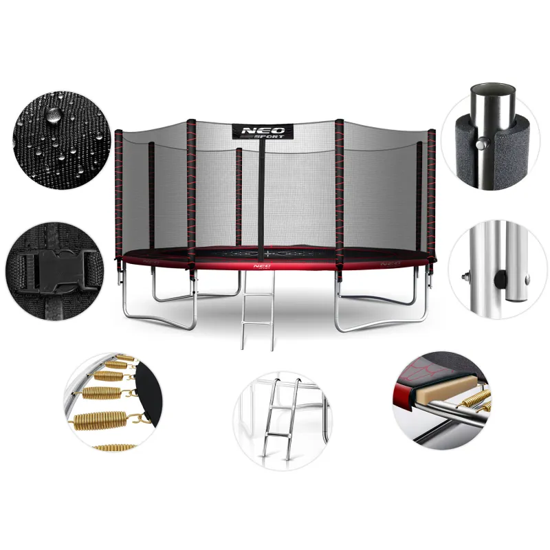 12ft garden trampoline with ladder, easy for children to use